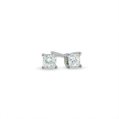 Diamond Solitaire Square Stud Hoops